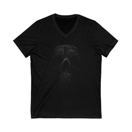 Skull Rune - Unisex Jersey Short Sleeve V-Neck Tee